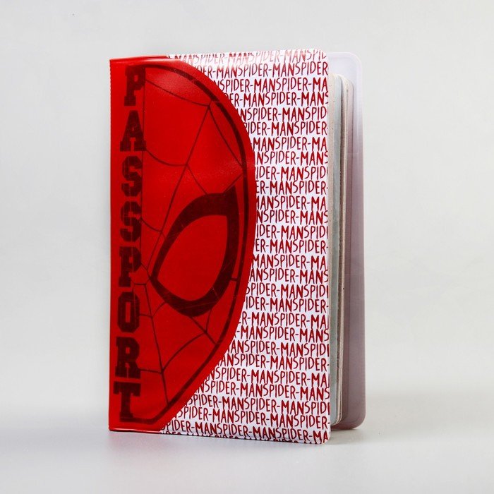 Обложка на паспорт Человек-Паук (красный)